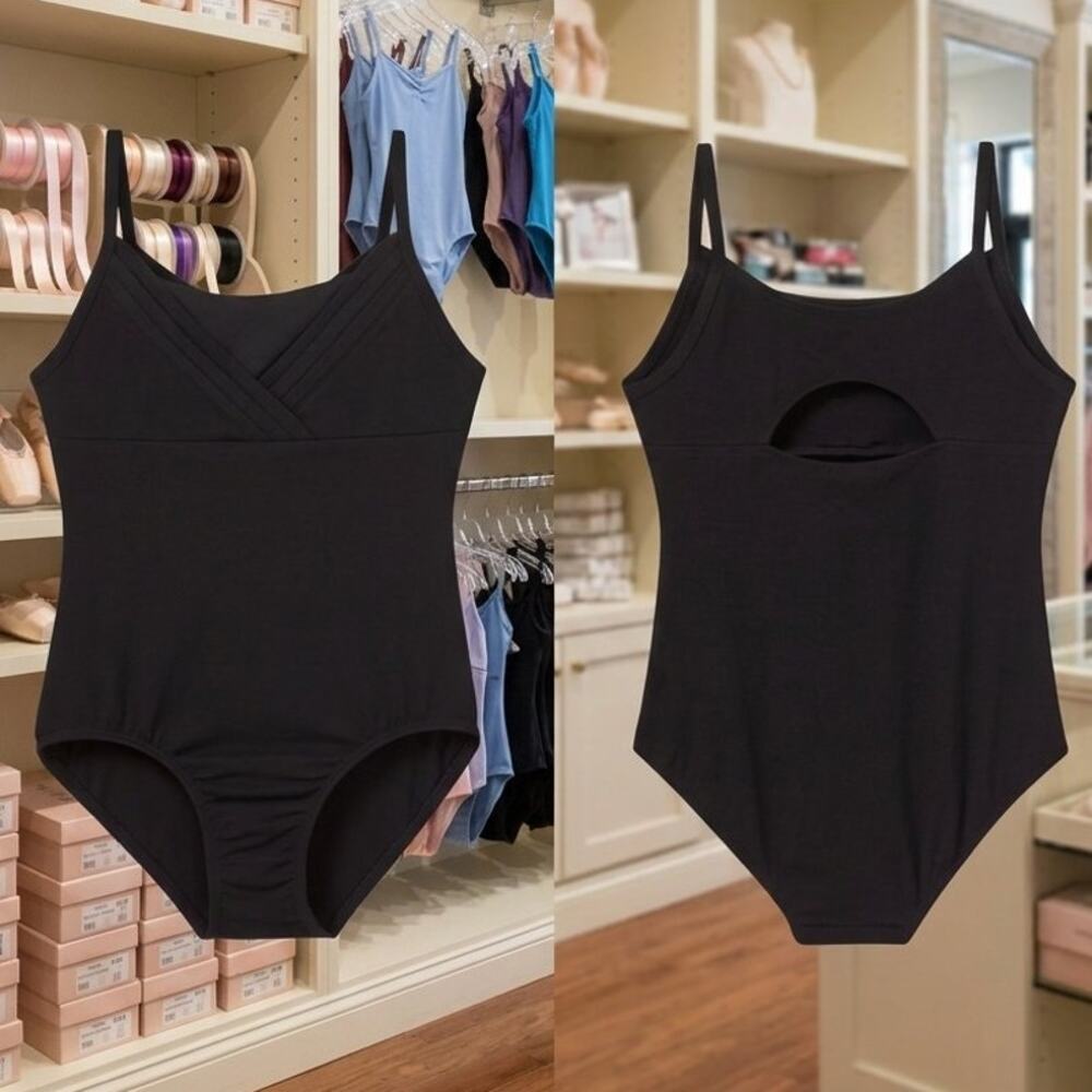 Cat & Jack Black Cami Dance Leotard Girls Size Small 6 6x NWT Ballet Gymnastics